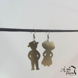 Boucles d'oreilles couple Alsacien