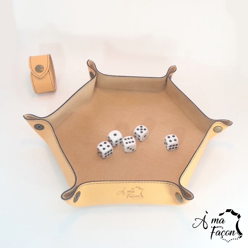Plateau de dés en cuir - À ma façon