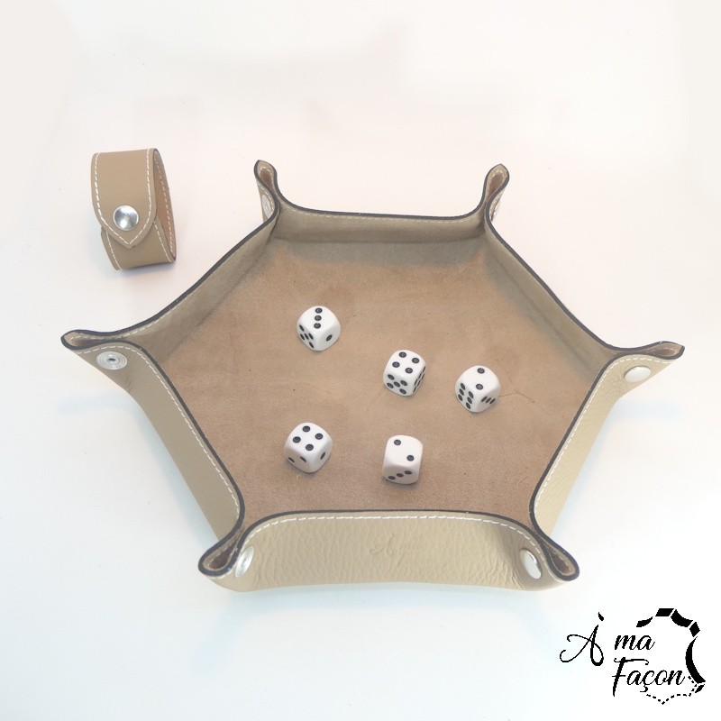 Plateau de dés en cuir - À ma façon